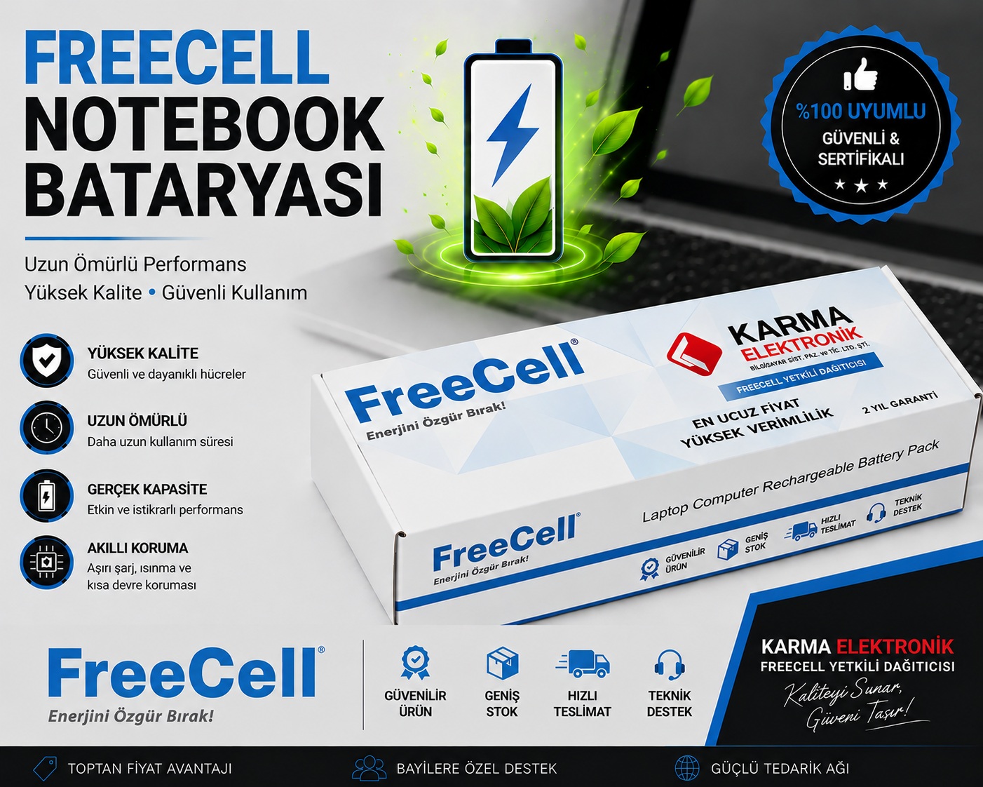 FreeCell Asus X542B, X542U, C21N1634 Notebook Bataryası