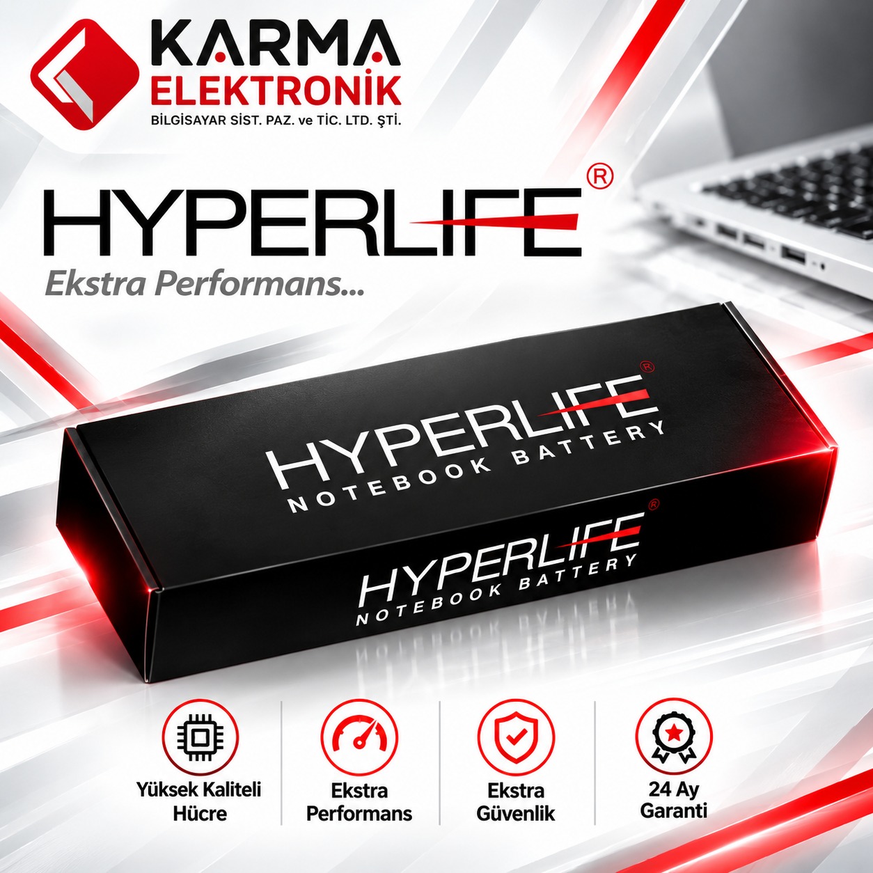 HYPERLIFE Apple A1405 MacBook Air 13-inch A1369 Notebook Bataryası